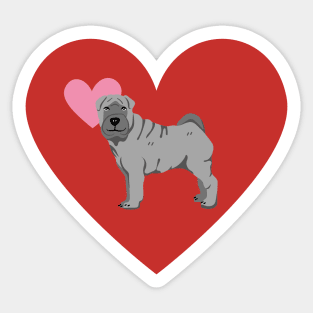 Shar Pei Love Sticker